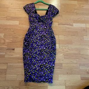 Deadly Dames purple leopard wiggle dress